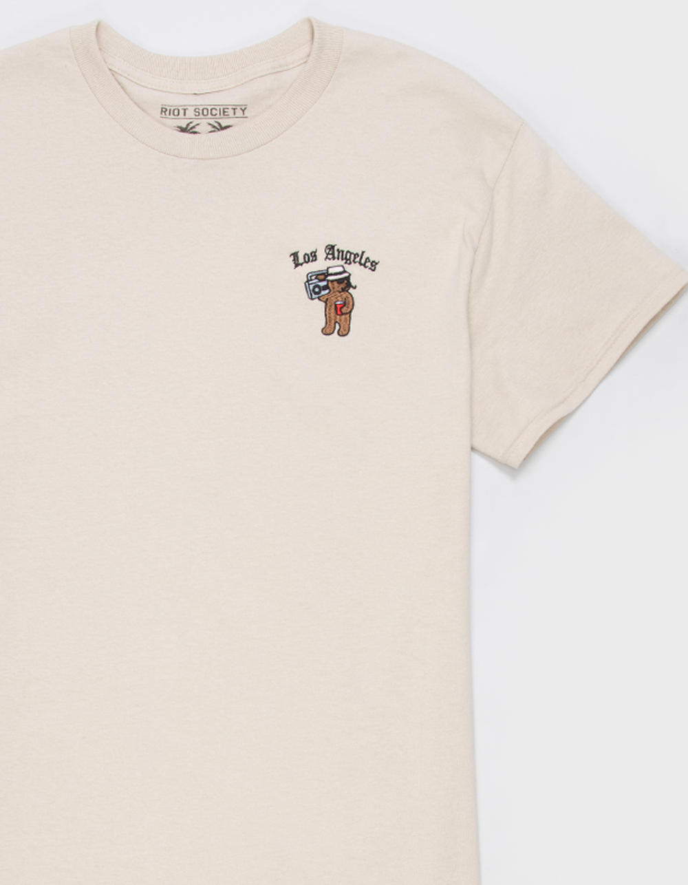 RIOT SOCIETY LA Vato Bear Mens Embroidered Tee - SAND
