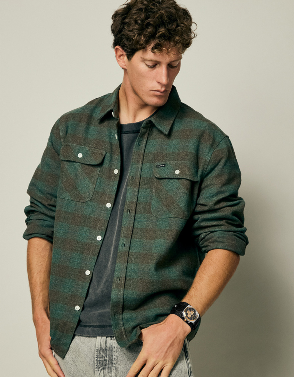 NIXON Time Teller Leather Rocker - BLK/SILVER