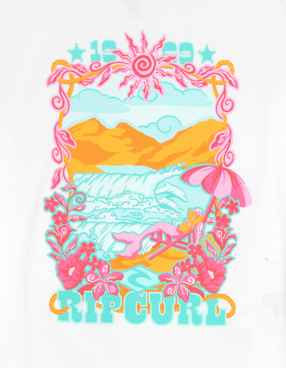 RIP CURL Sunshine Squad Band Girls Tee - BONE