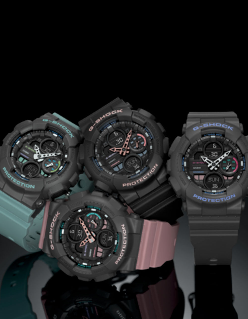 G-SHOCK GMAS140-4A Black/Peach Watch image number 3