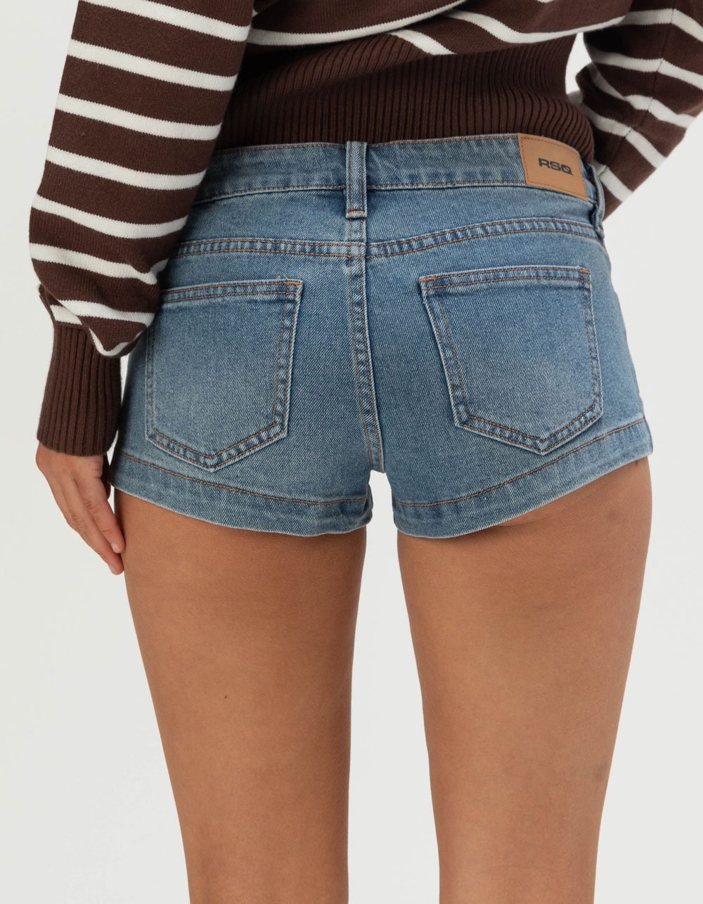 RSQ Womens Low Rise Mini Shorts - MEDIUM WASH