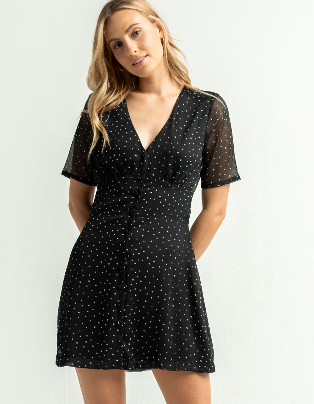 RVCA Gila Button Front Dress - BLACK | Tillys