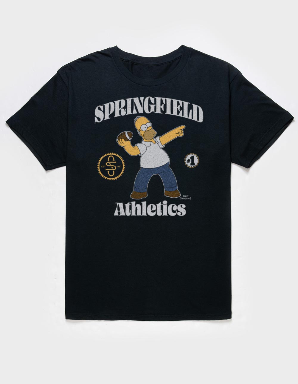 THE SIMPSONS Springfield Athletics Unisex Tee - NAVY
