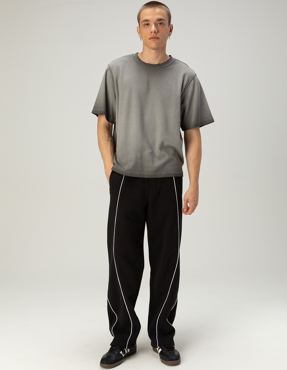 RSQ Mens Textured Boxy Tee - GRAY