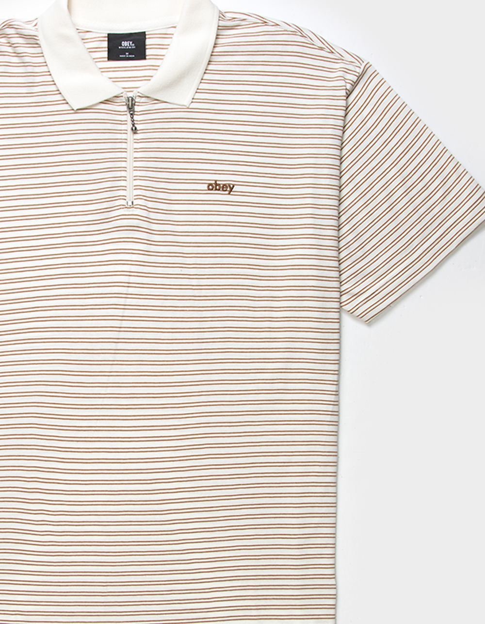 OBEY Big Wig Baxter Mens Quarter Zip Polo Shirt - MULTI