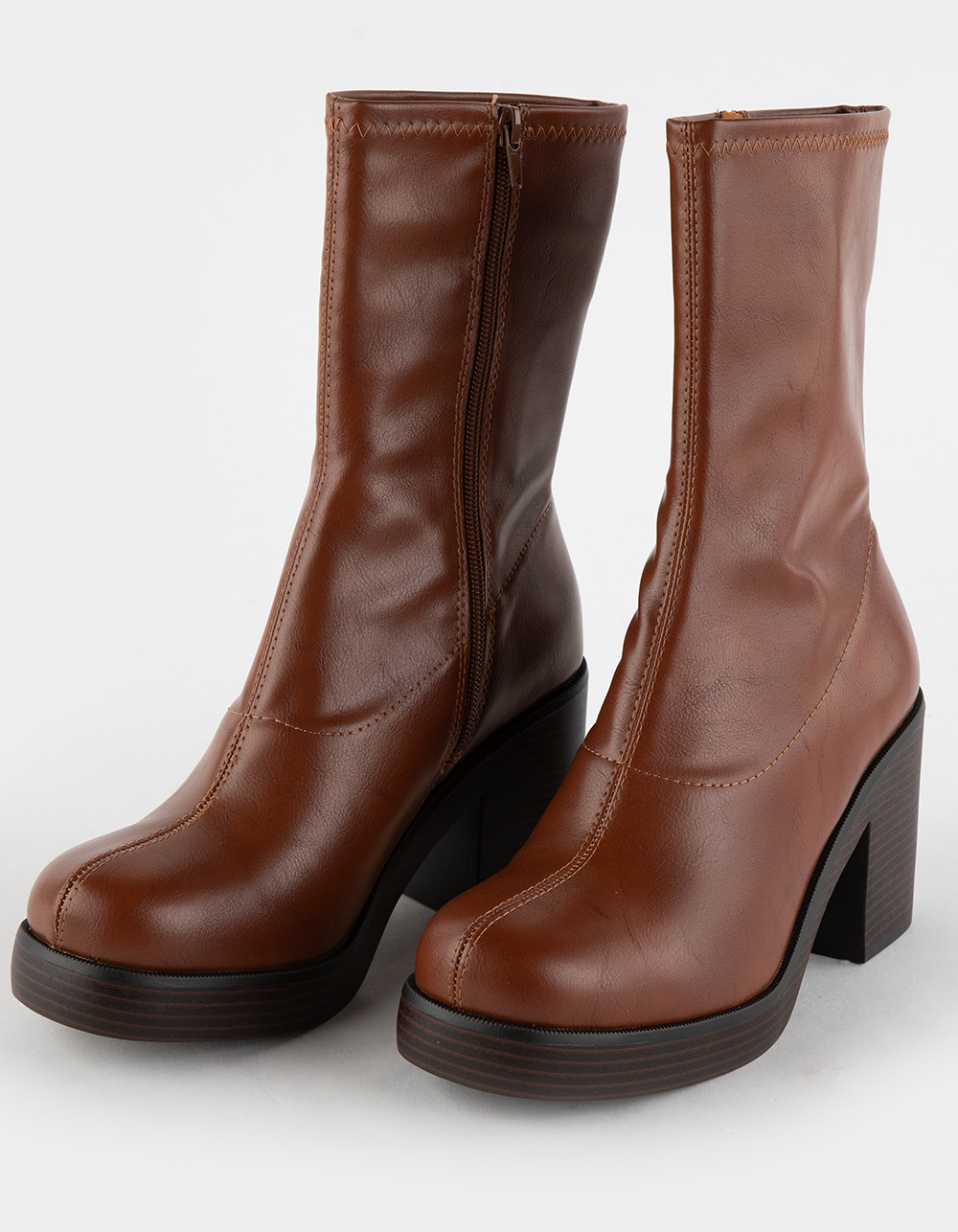SODA Stretch Faux Leather Womens Boots
