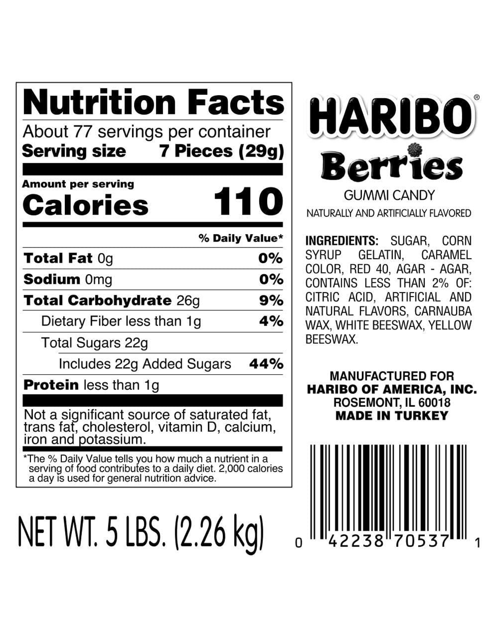 HARIBO Berries Crunchy & Chewy Candy - MULTI