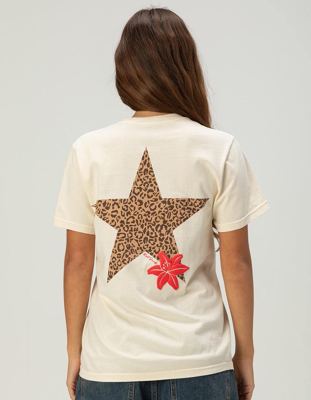 RIOT SOCIETY Leopard Star Womens Tee - CREAM