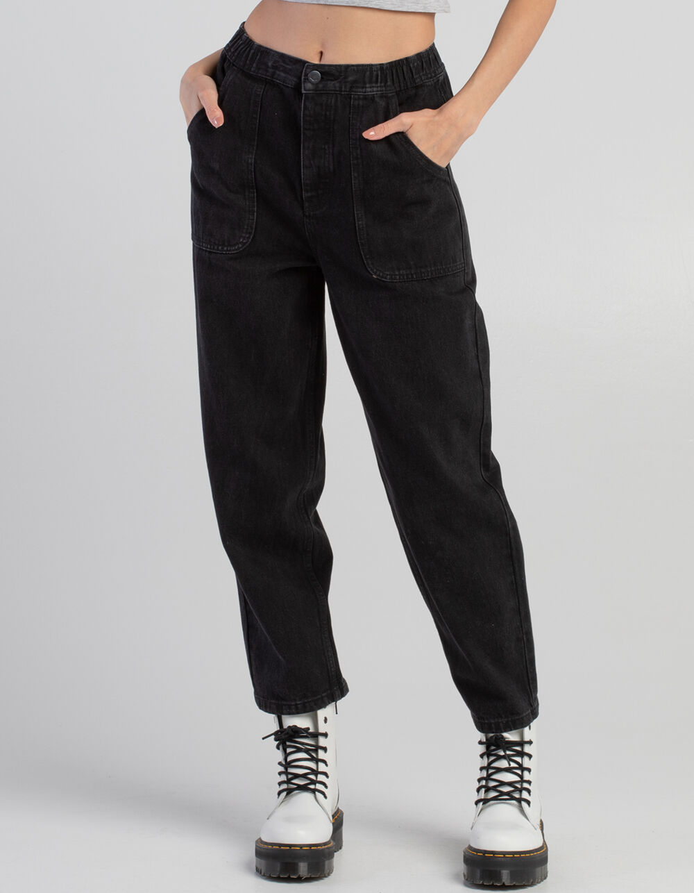 RVCA Scrunchie Womens Crop Jeans - WASHED BLACK | Tillys