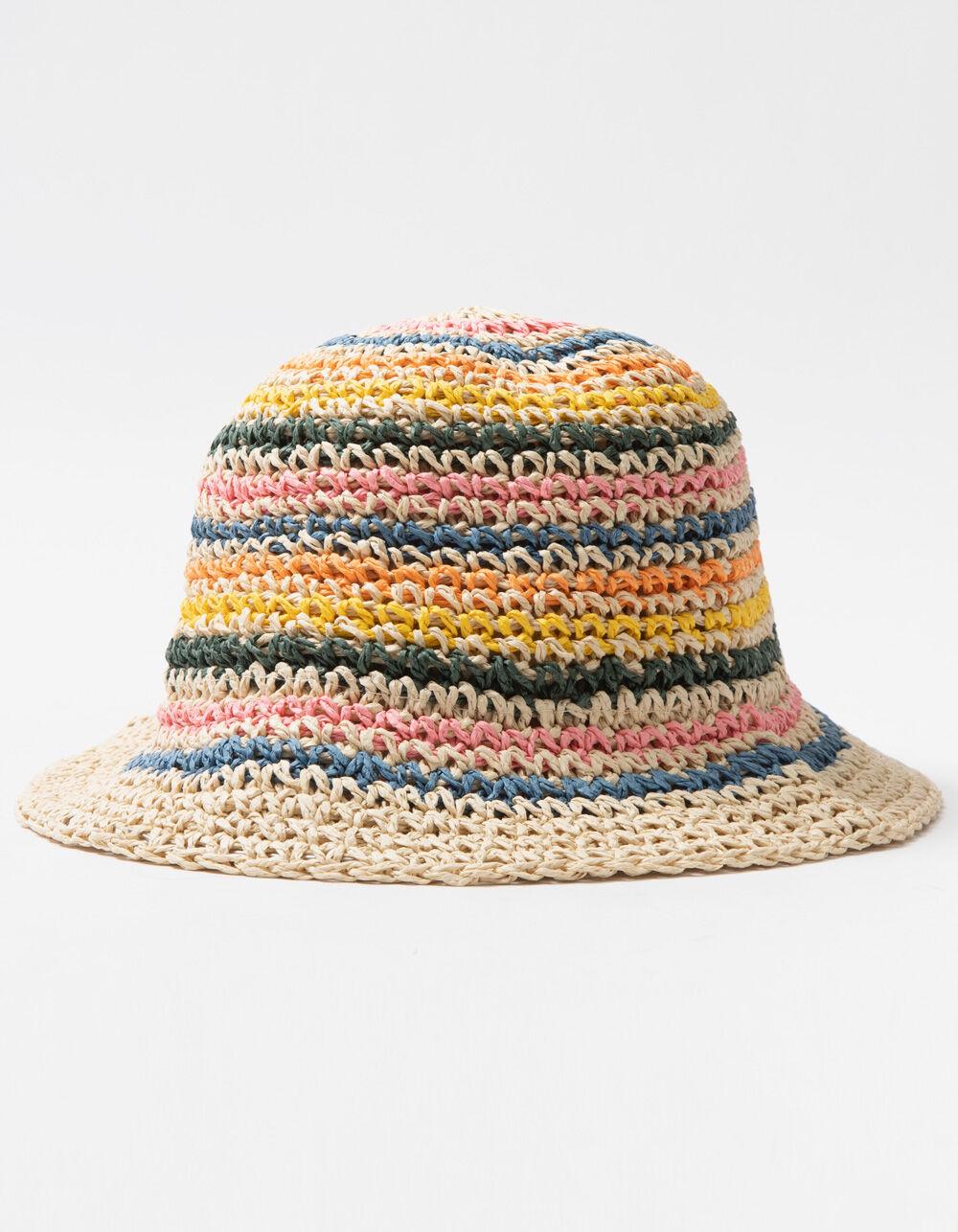 DAVID AND YOUNG Womens Striped Straw Bucket Hat MULTI Tillys