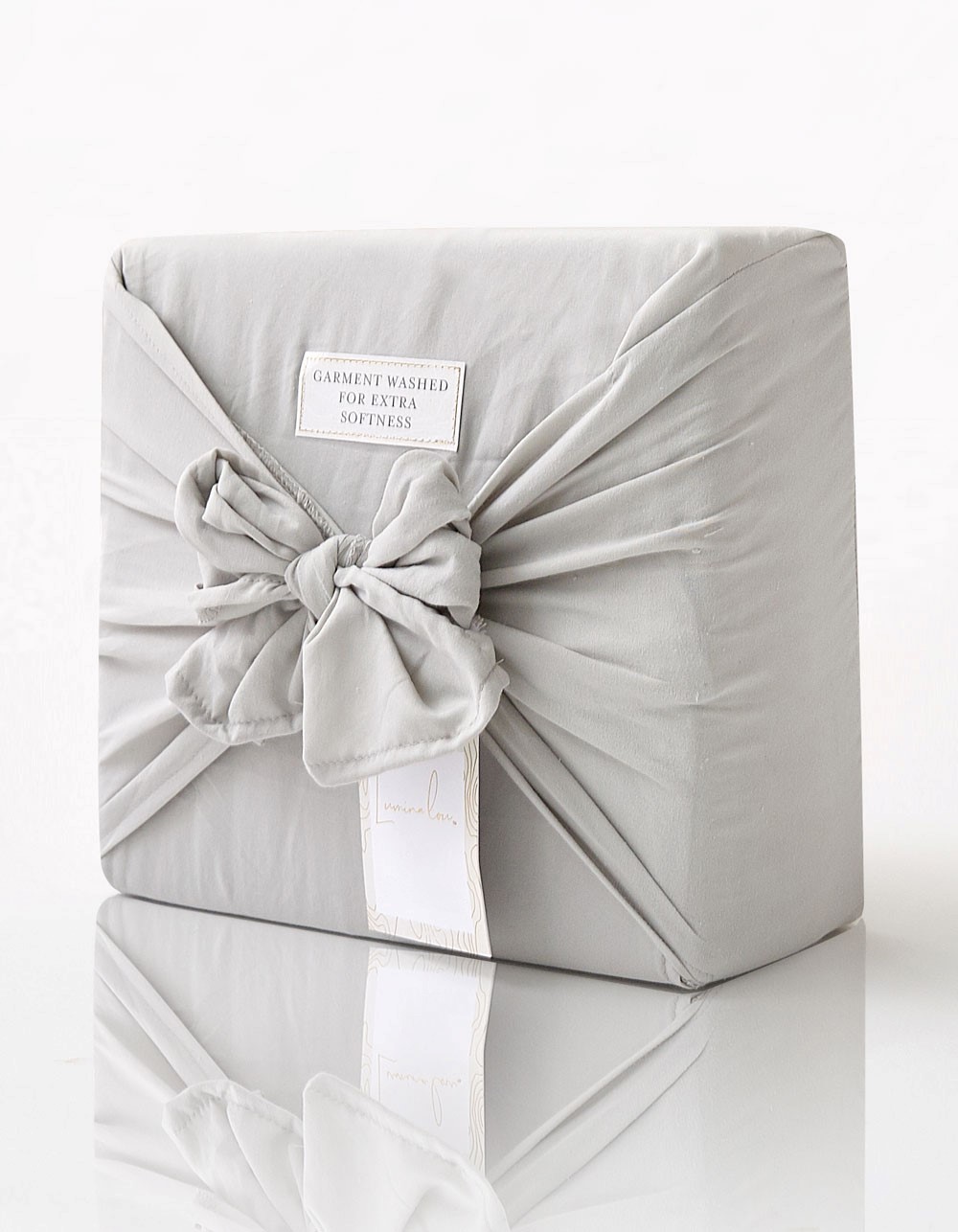 LUMINA LOU Solid Garment Washed 4 Piece Queen Sheet Set GRAY Tillys