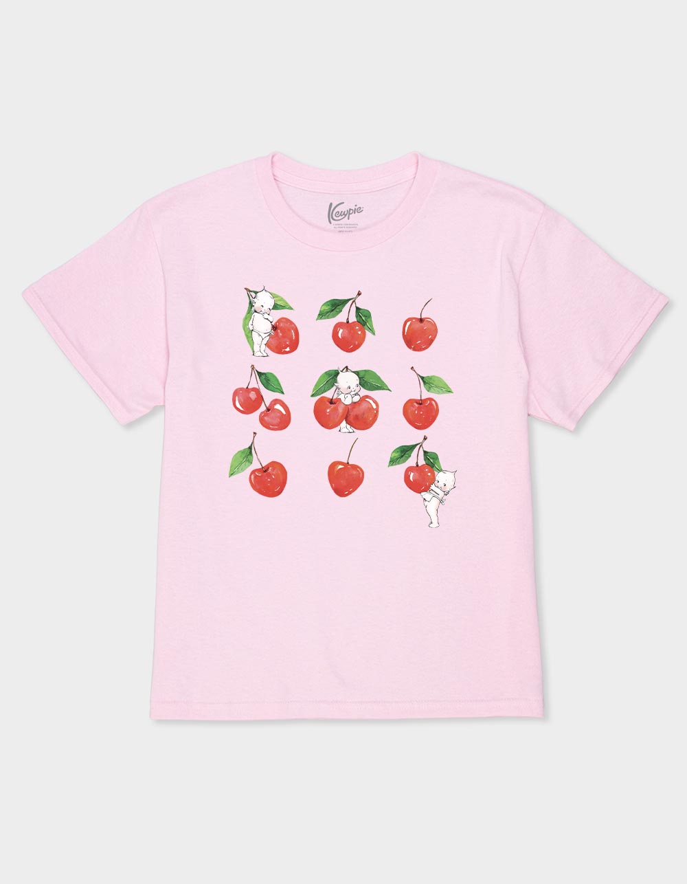 KEWPIE Cherries Unisex Kids Tee - LIGHT PINK
