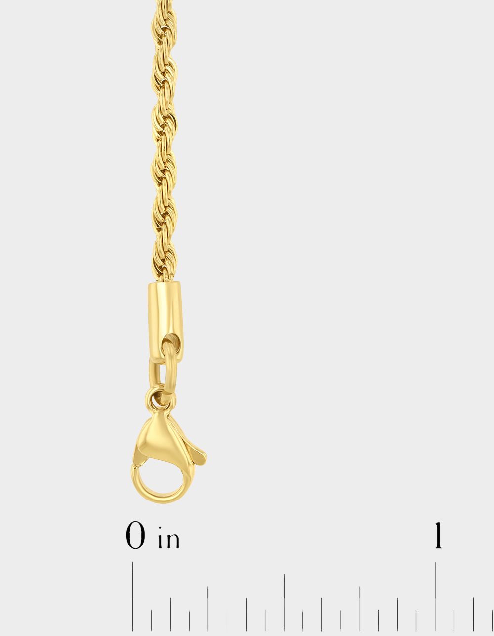STEEL NATION Stainless Steel With Yellow IP 2.3MM Rope Chain - GOLD
