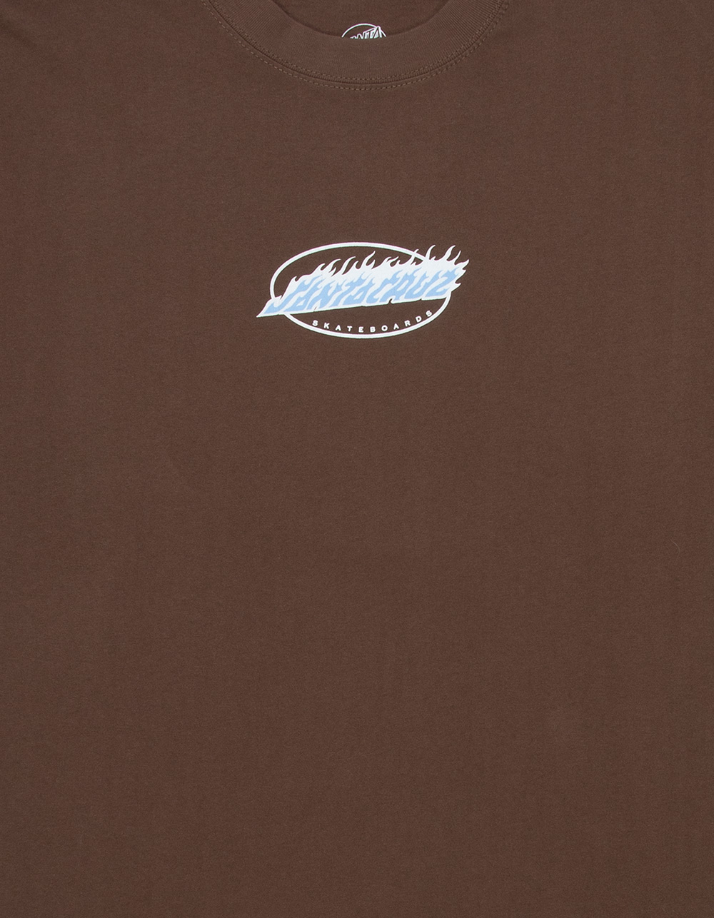 SANTA CRUZ Flame Oval Mens Boxy Tee - BROWN
