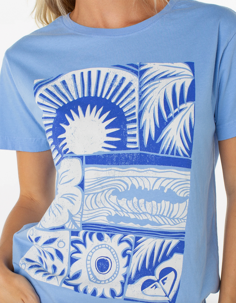 ROXY Beach Things Womens Boyfriend Tee - BLUE