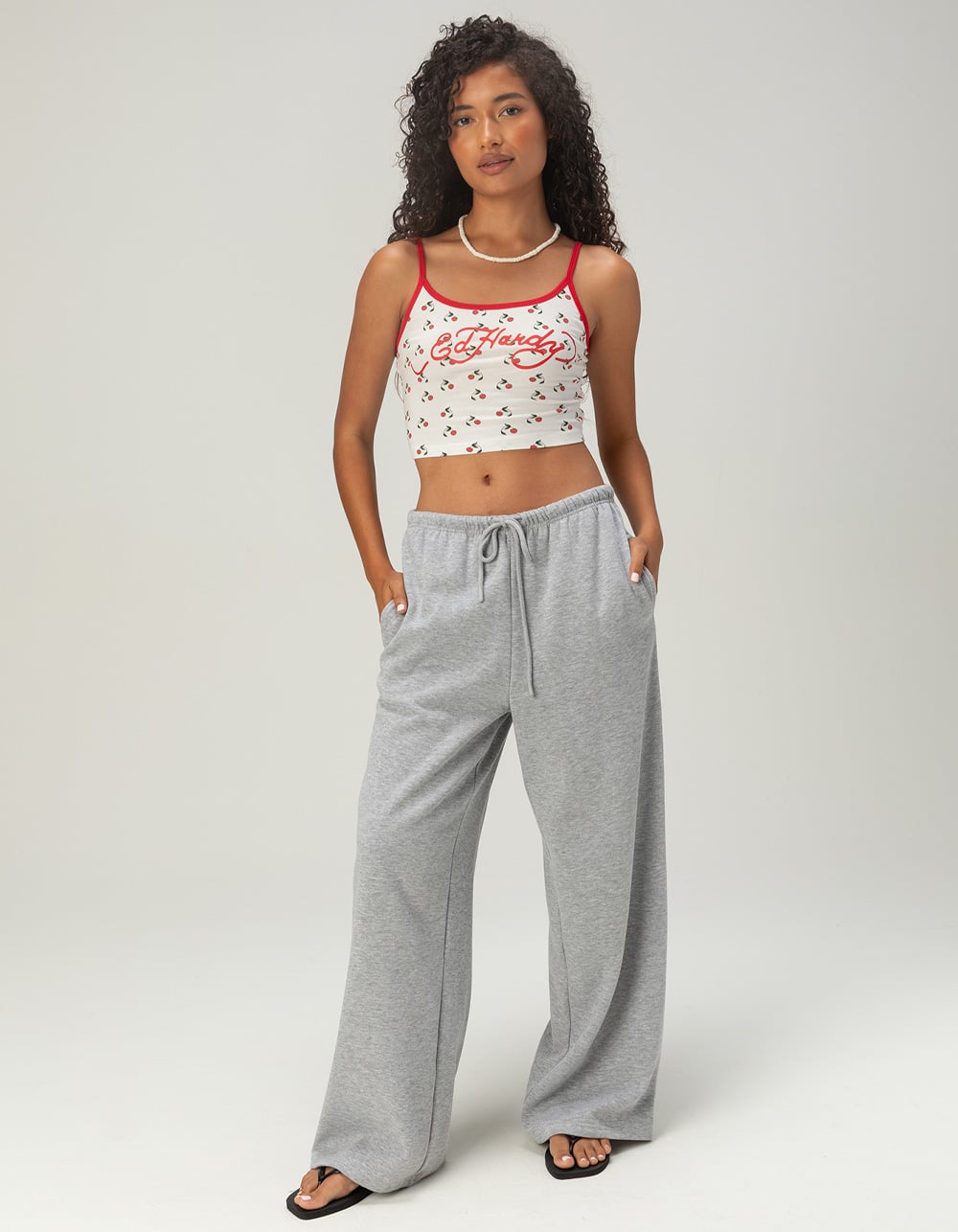 ED HARDY Cherries Womens Sleeper Cami - WHITE COMBO