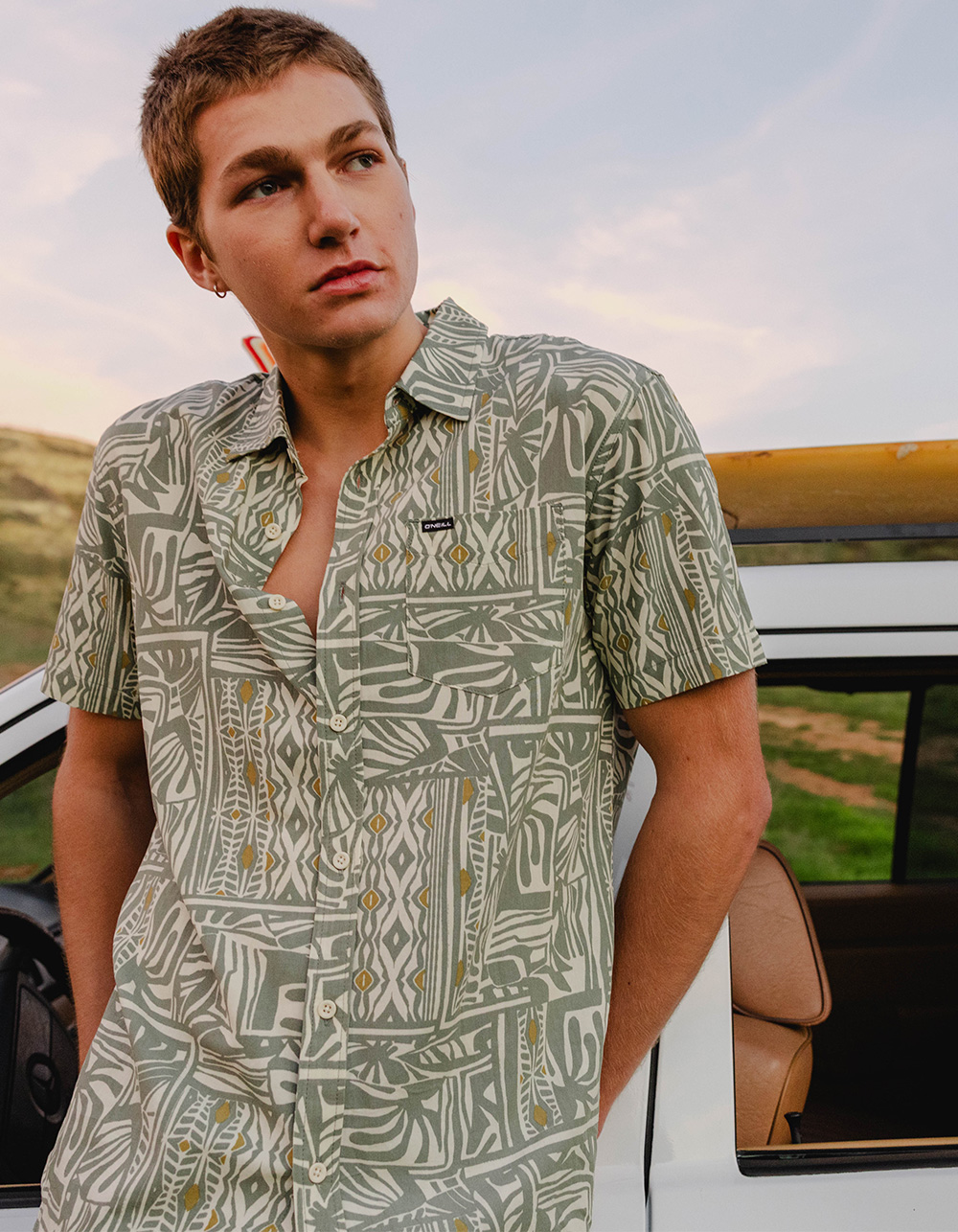 O'NEILL Oasis Mens Button Up Shirt - SAGE