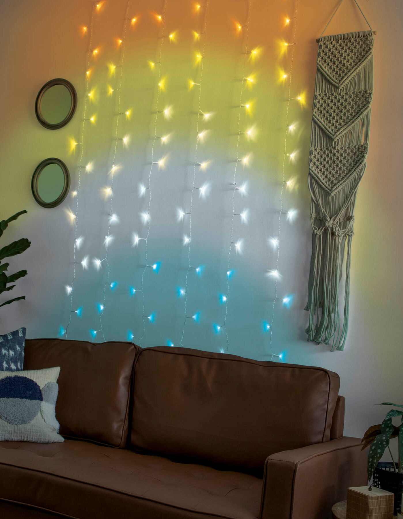 Sunset Ombre Cascading LED Curtain Lights YELLOW COMBO Tillys