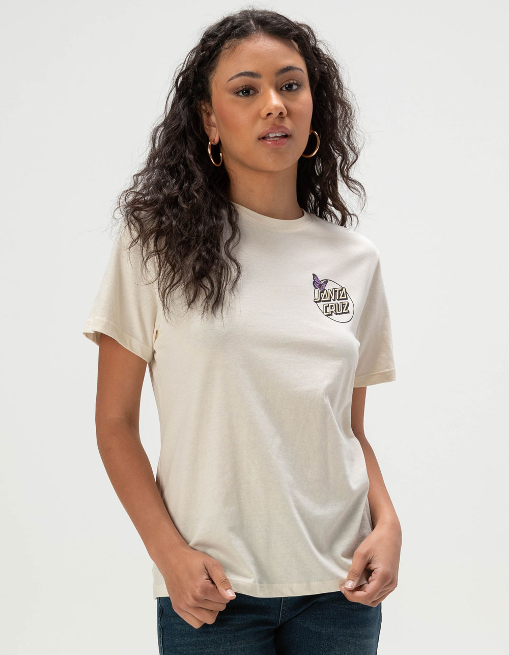 SANTA CRUZ Monarch Dot Womens Oversized Tee - WHITE