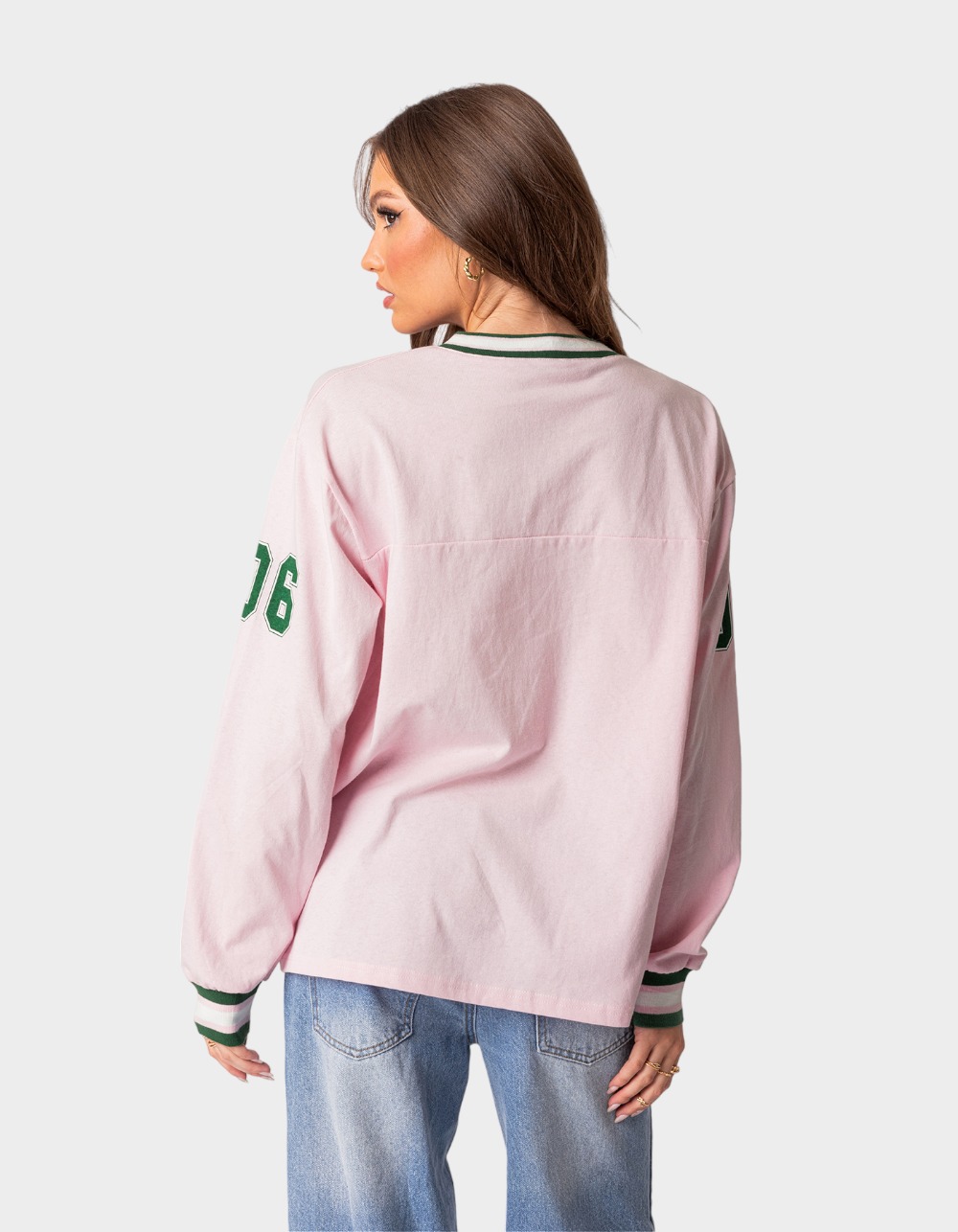 EDIKTED Cali Oversized Baseball Tee LIGHT PINK Tillys