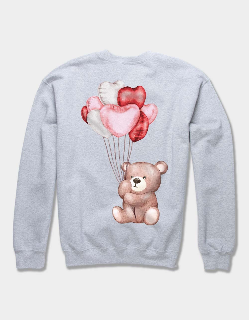 Bear Balloon Unisex Crewneck Sweatshirt - HEATHER GRAY