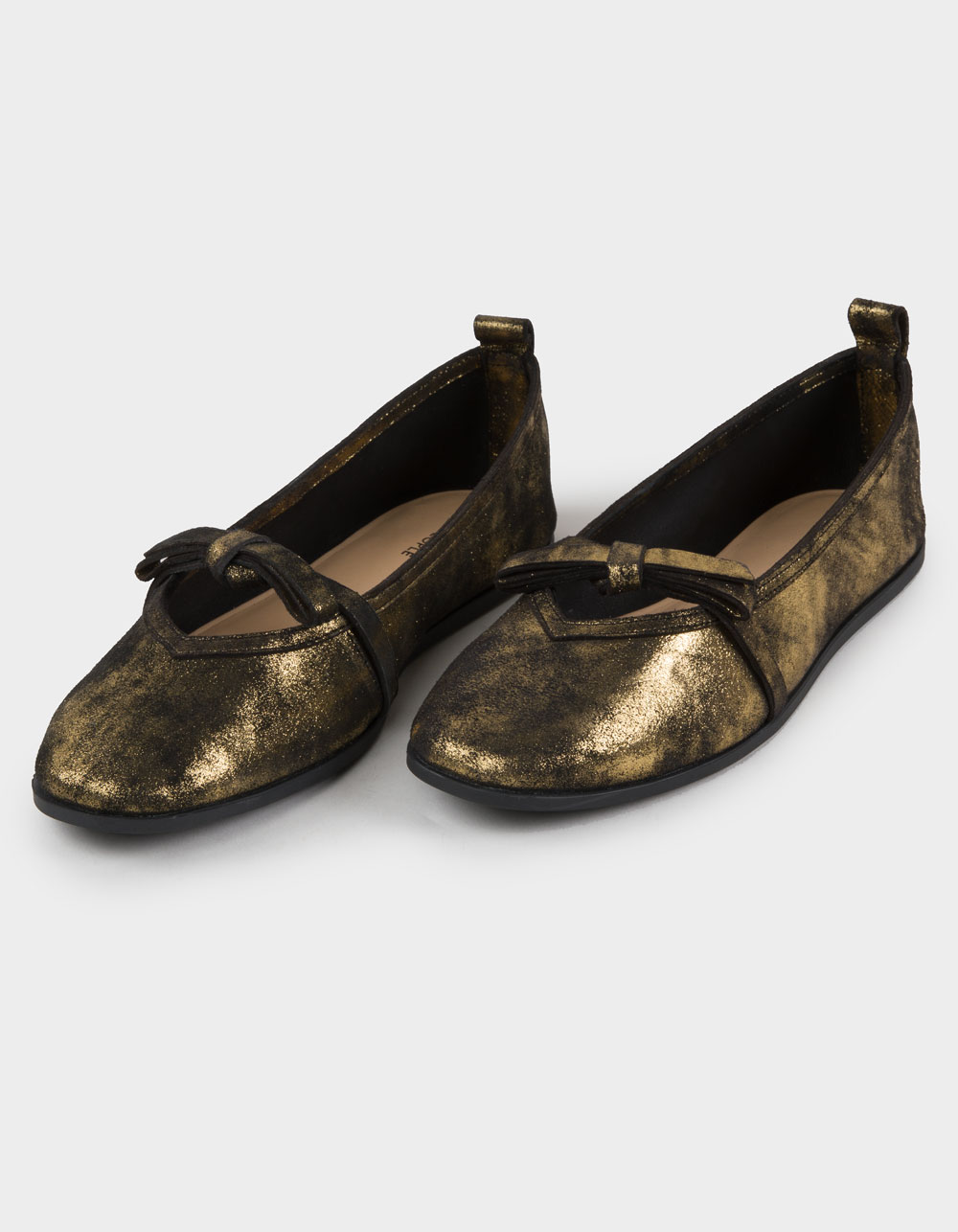 FREE PEOPLE Mania Bow Womens Flats - BRONZE