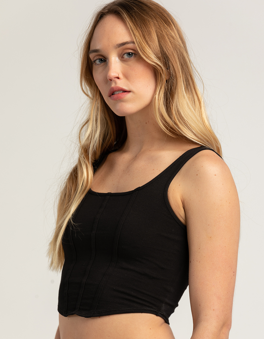 RSQ Womens Corset Tank Top BLACK Tillys
