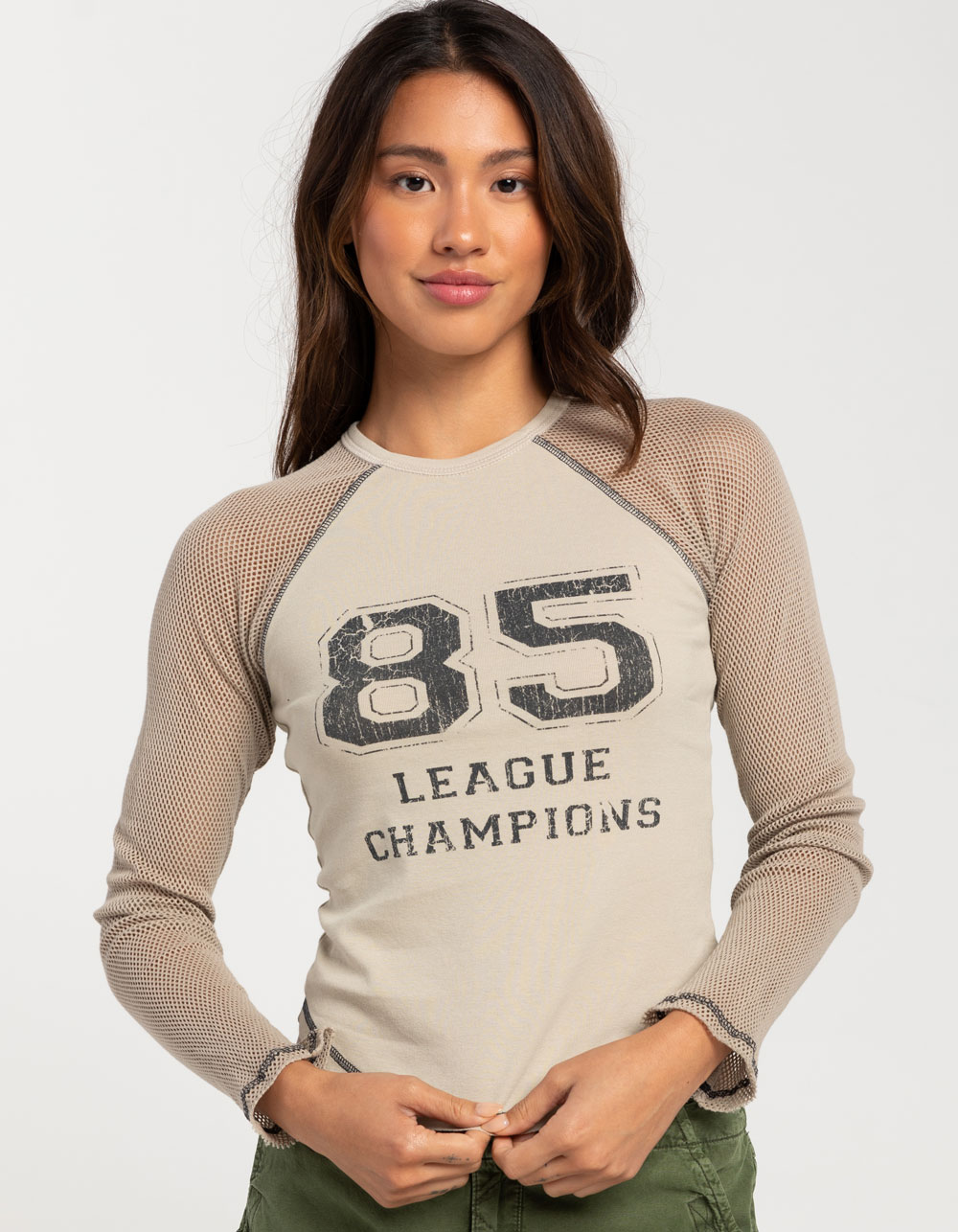 BDG Urban Outfitters Airtex 85 Womens Long Sleeve Raglan Tee - STONE |  Tillys | T-Shirts