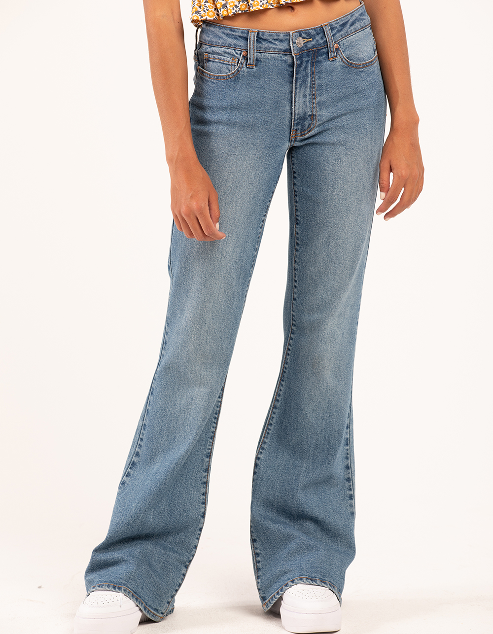 RSQ Womens Low Rise Flare Jeans - MEDIUM WASH