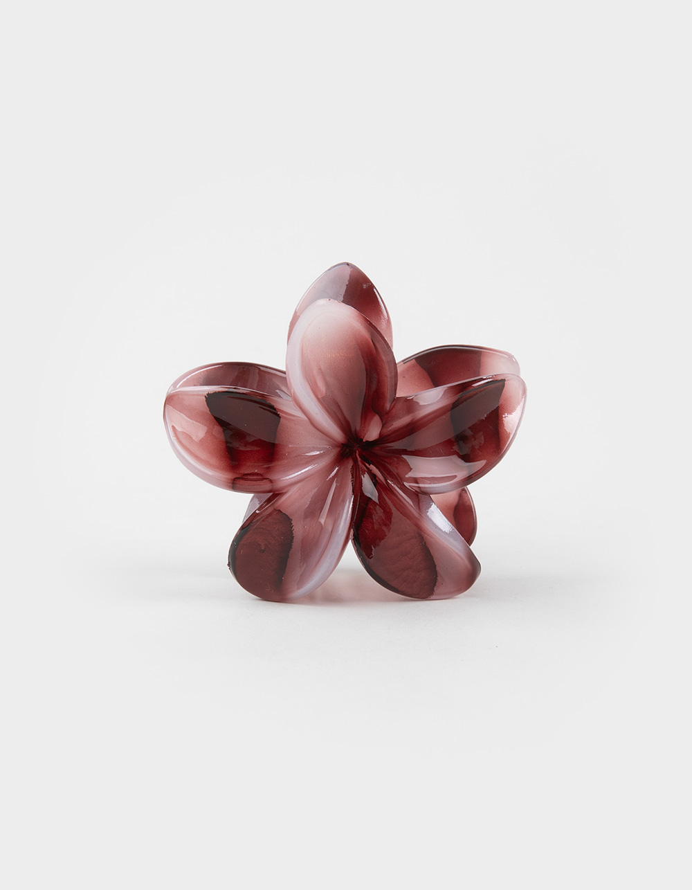 FULL TILT Printed Hawaiian Floral Claw Clip - BURGUNDY