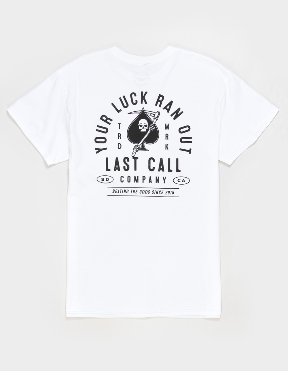 LAST CALL CO. Luck Badge Mens Tee - WHITE