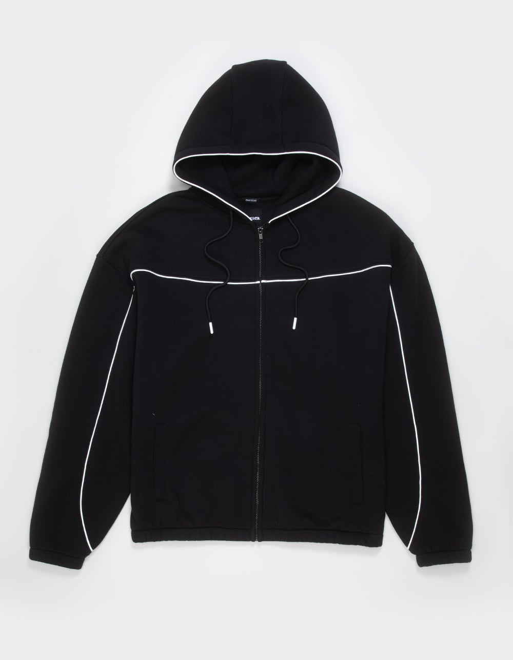 RSQ Mens Zip-Up Track Hoodie - BLACK