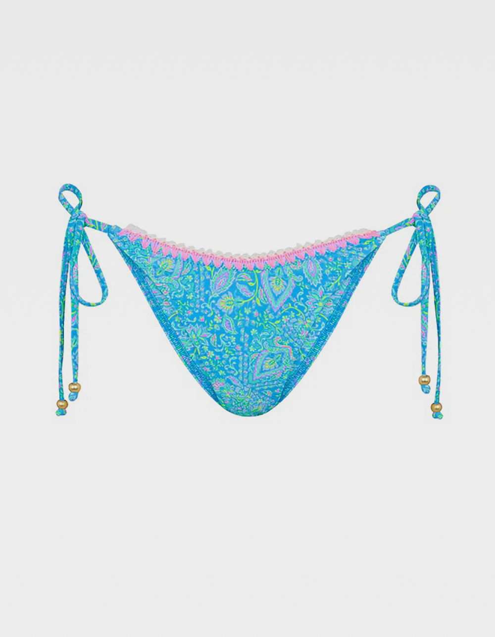 KULANI KINIS Stargaze Crochet Dipped Tie Side Cheeky Bikini Bottoms - BLUE COMBO