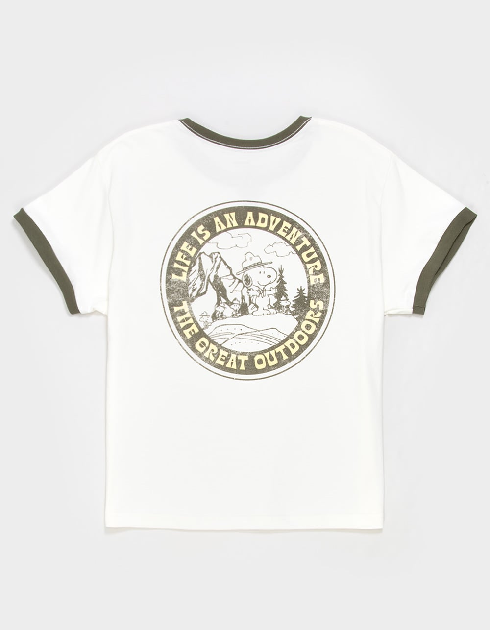 RSQ x Peanuts Outdoor Mens Shrunken Tee - OFF WHITE