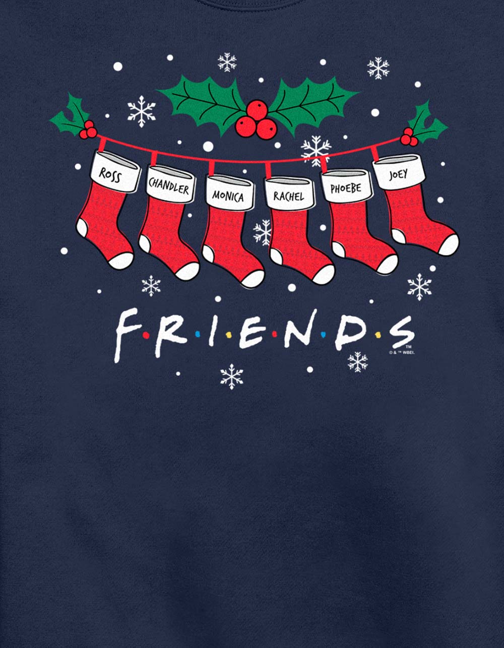 FRIENDS Holiday Stockings Unisex Crewneck Sweatshirt - NAVY
