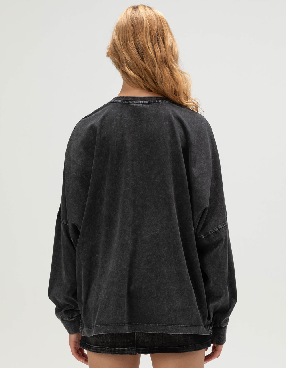 THE WILD COLLECTIVE Philadelphia Eagles Womens Long Sleeve Tee - BLACK