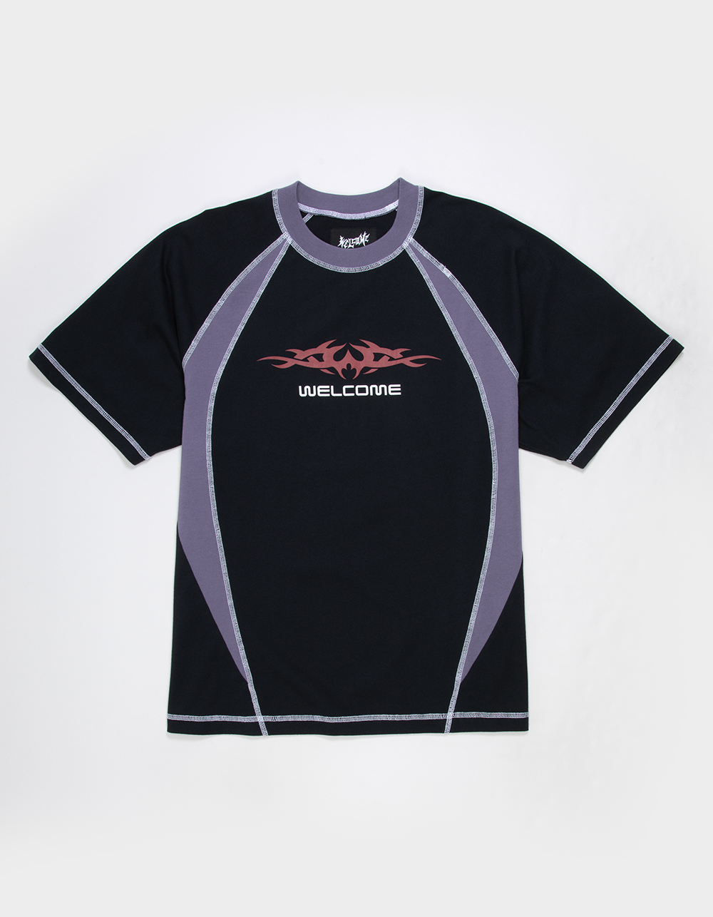 WELCOME SKATEBOARDS Rash Panel Mens Tee - BLACK