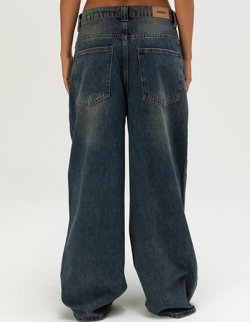 RSQ Womens Low Rise Ultra Baggy Jeans  - DARK VINTAGE