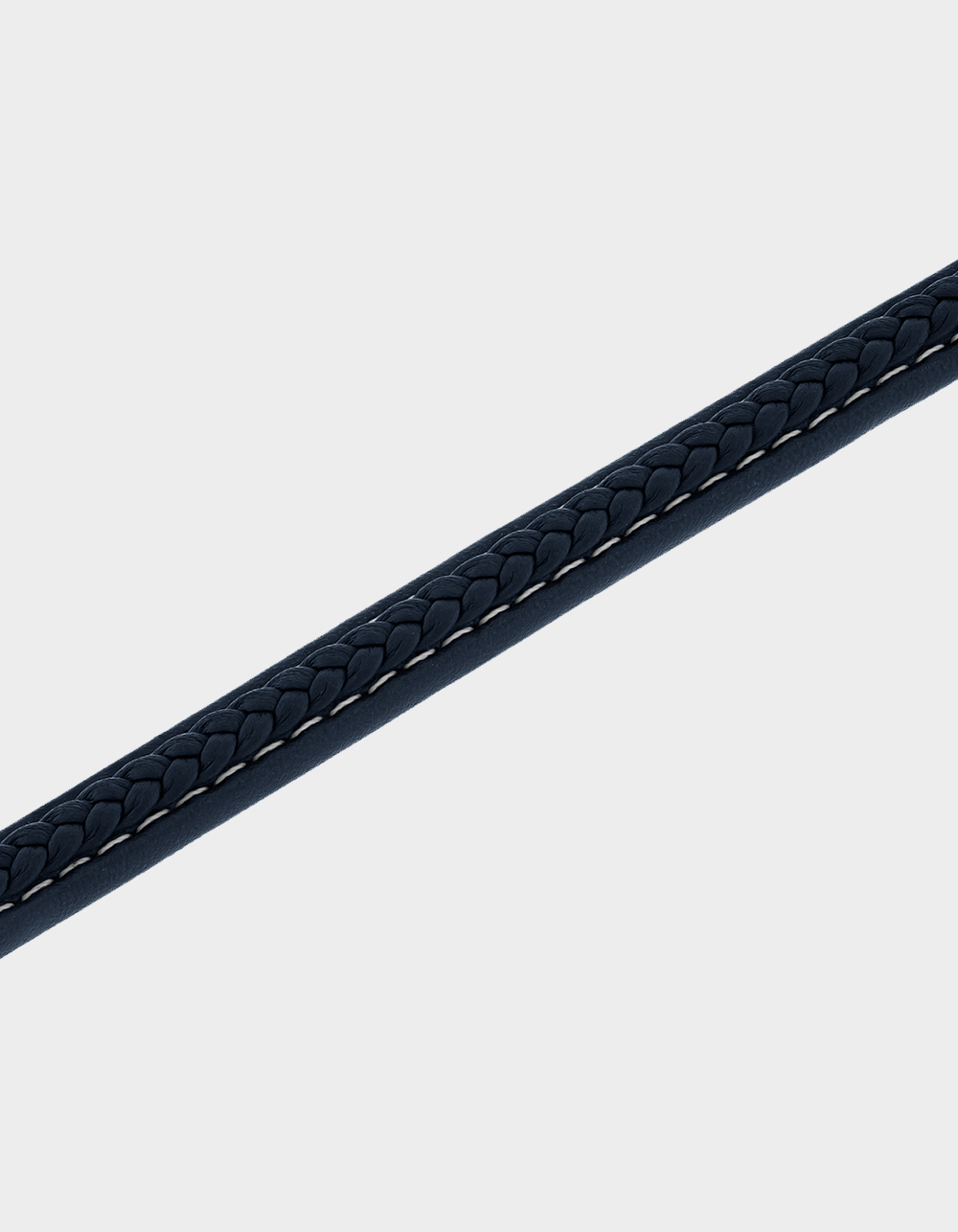 STEEL NATION Stainless Steel With Blue Faux Leather Bracelet - BLUE