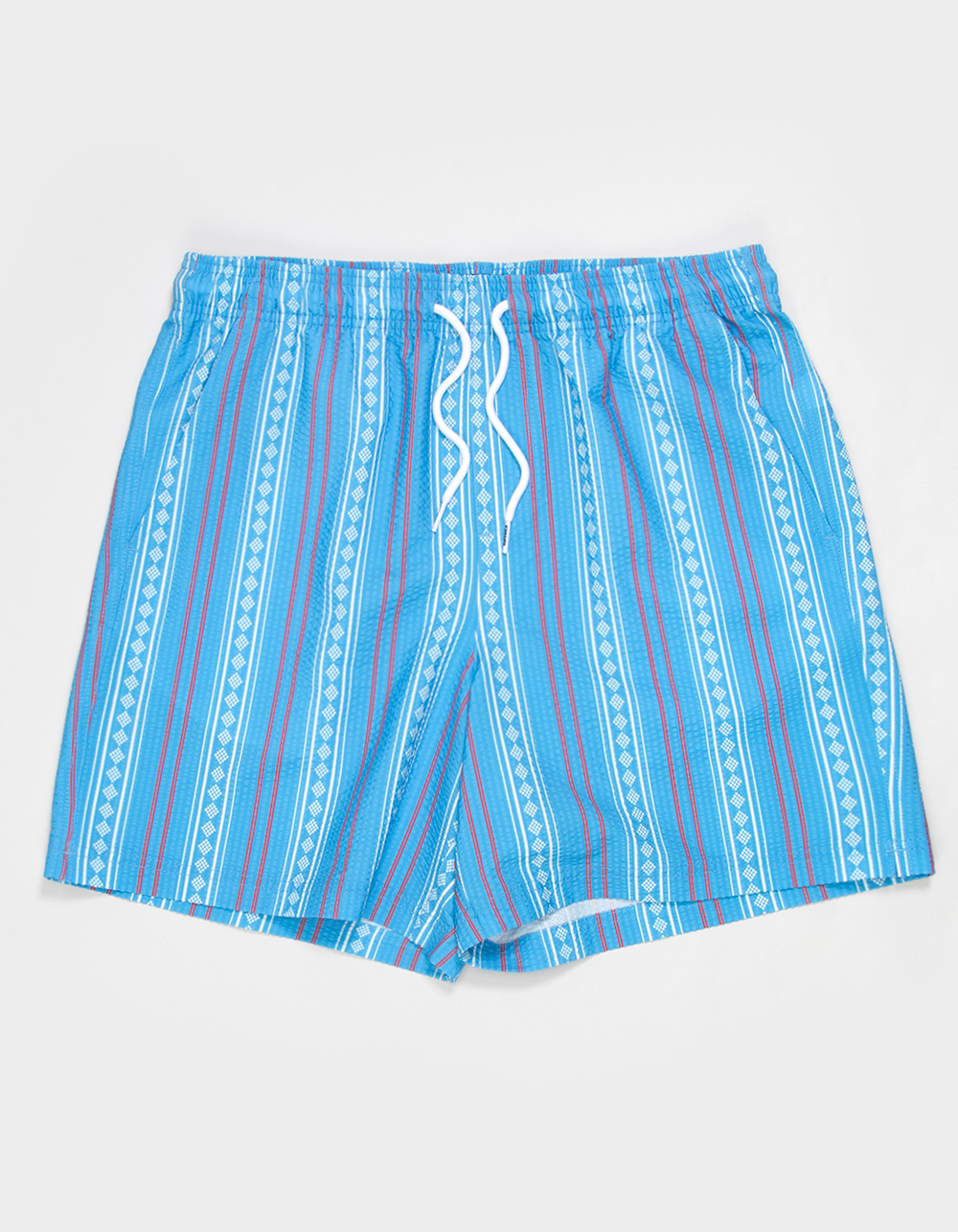 RSQ Mens Seersucker 6.5" Swim Trunks