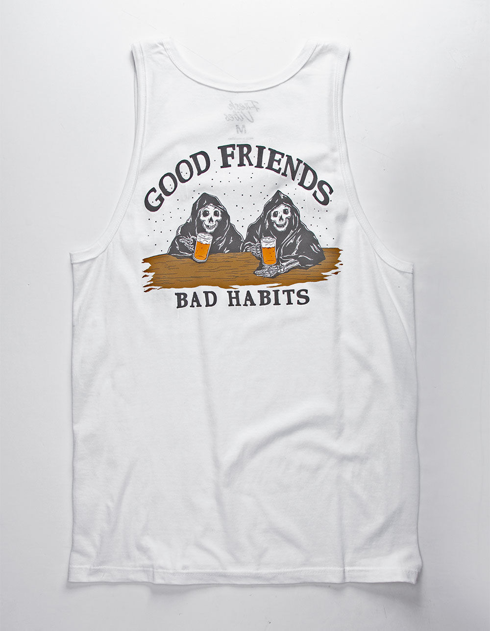 FRESH VIBES Good Friends White Mens Tank Top image number 0