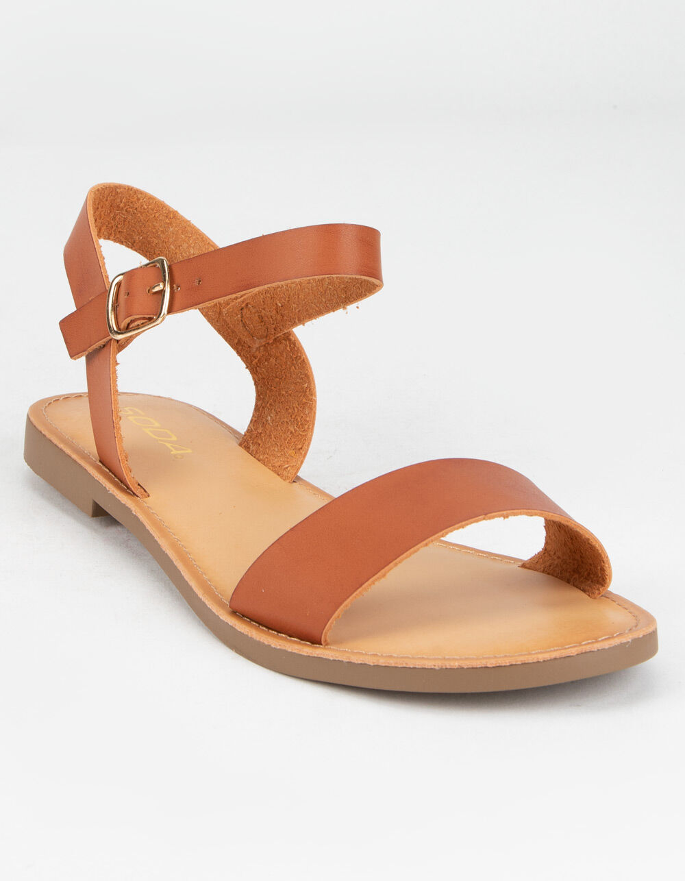 SODA Ankle Strap Womens Tan Sandals image number 0