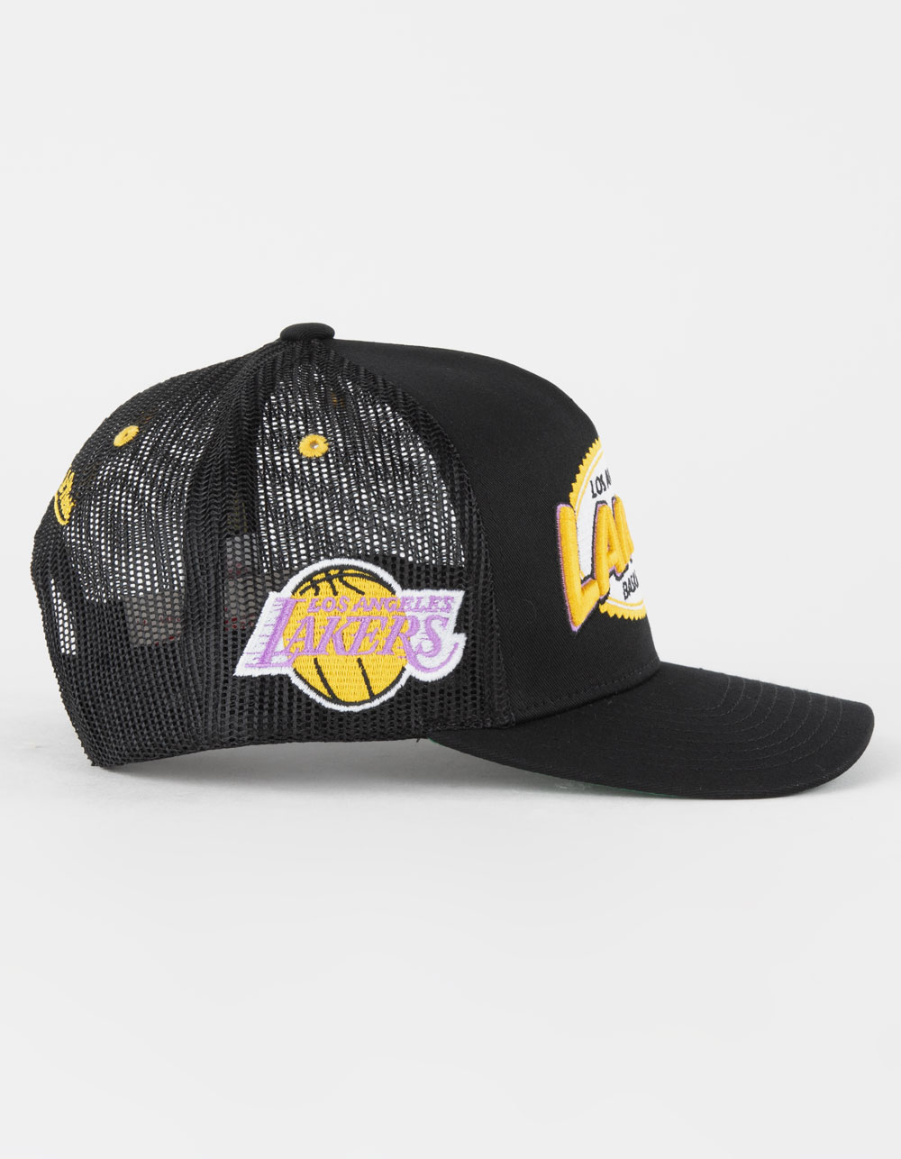 Los Angeles Lakers Basketball Cap Yellow Black Mitchell&Ness Mens One Size  