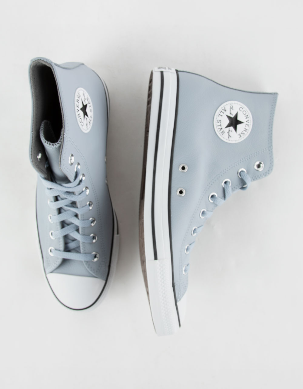 CONVERSE Chuck Taylor All Star Leather High Top Shoes - SILVER