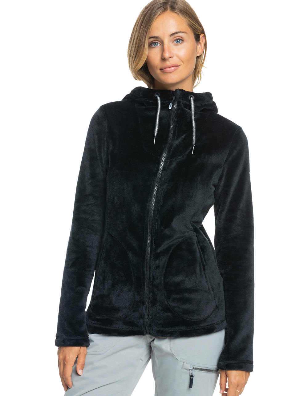 ROXY Tundra Womens Fleece Jacket - BLACK