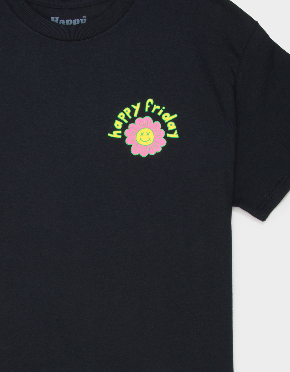 HAPPY FRIDAY Flower Mens Tee - BLACK