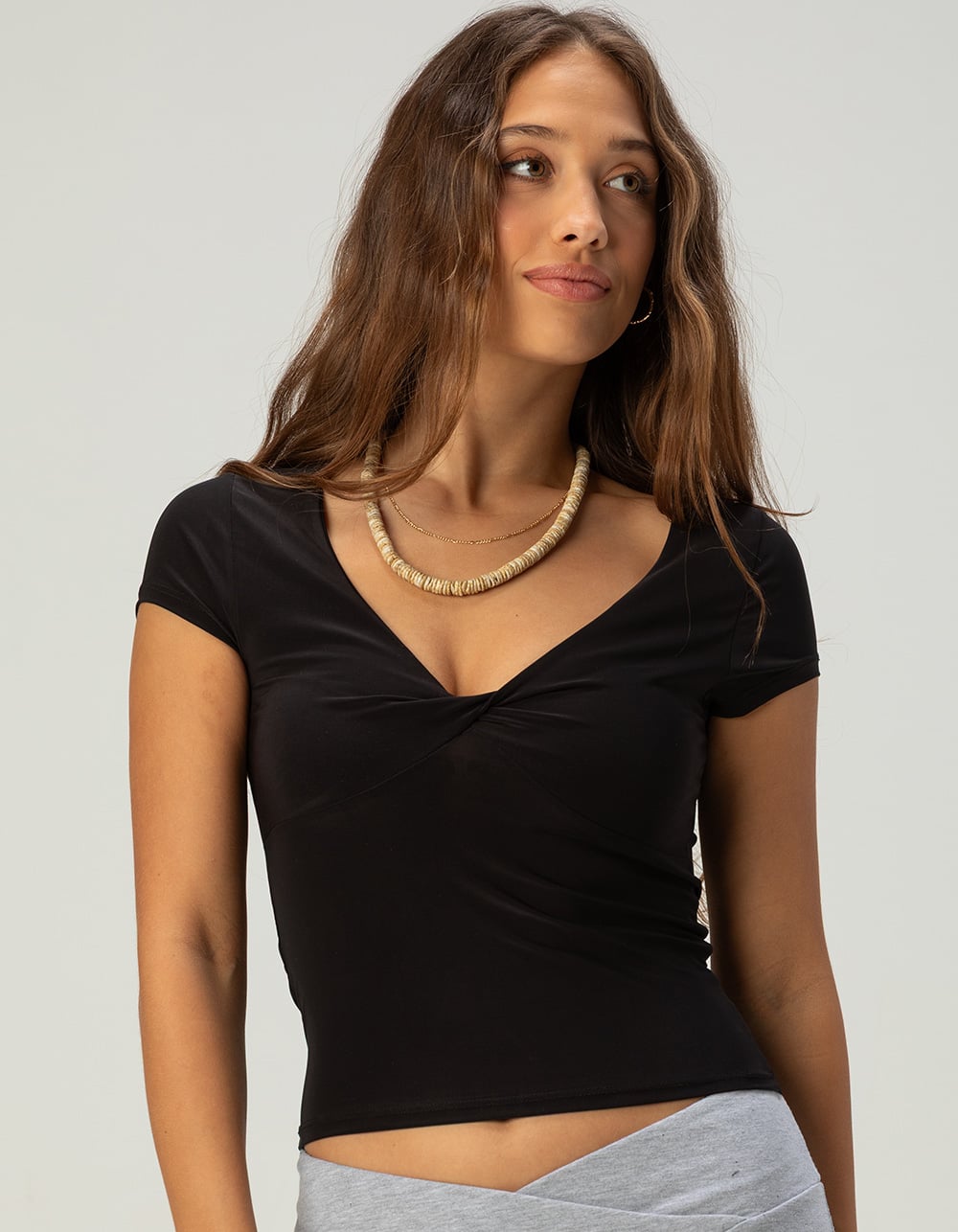 TILLYS Womens Twist Front Butter Soft Top