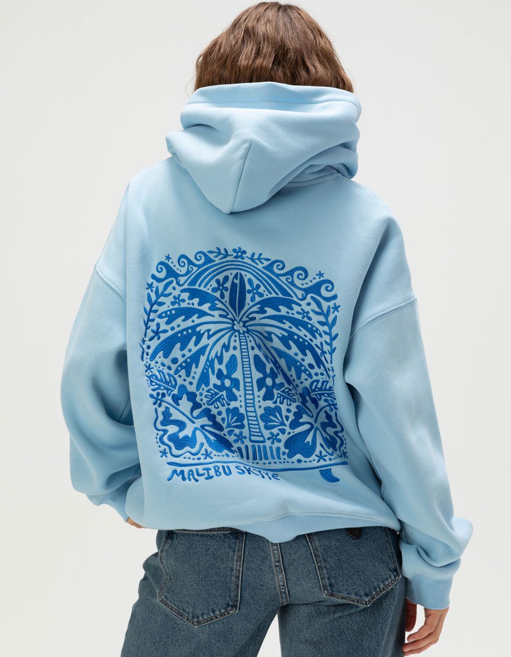 MALIBU SKYYE Coastal Womens Hoodie - LIGHT BLUE