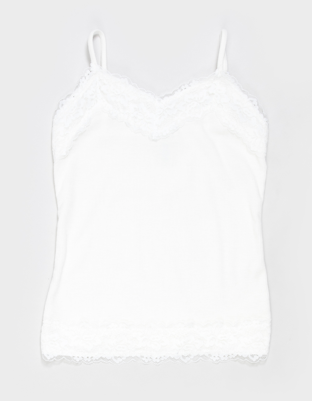 RSQ Girls Long Lace Trim Cami - WHITE