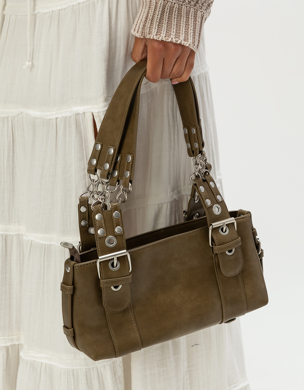 Kenz Moto Shoulder Bag - OLIVE